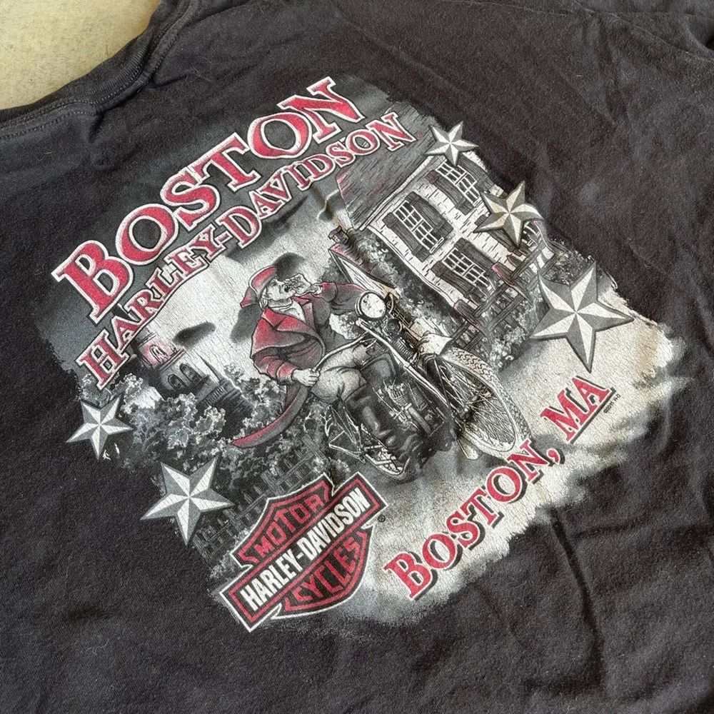 RARE VINTAGE 2000s HARLEY DAVIDSON GRAPHIC BIKER SKATER STREETWEAR - Picture 7 of 8